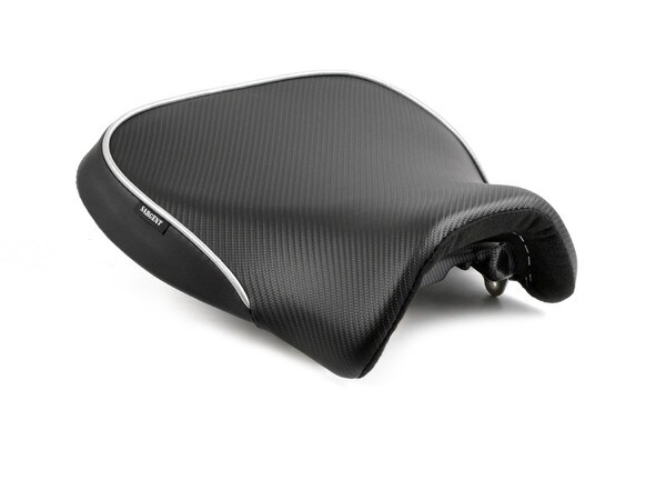 Suzuki GSXR 600 / 750 / 1000 Sargent World Sport Front Seat - Silver Welt.